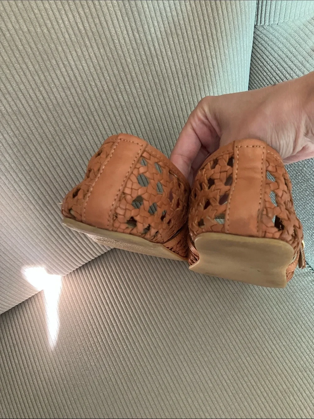 Barefoot Mary Jane The Women's Woven Ballerina by Anya - Toffee